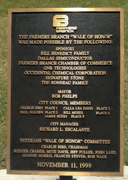 plaque dedication