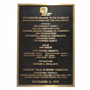 dedication plaque