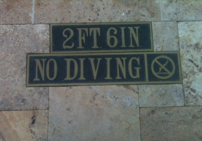 36 dept marker no diving