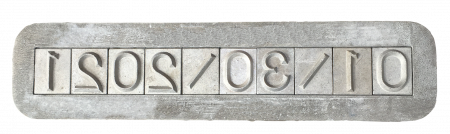 Concrete Stamp (MM/DD/YYYY) - Rectangle - 2″ Stamp, 2″ Numbers
