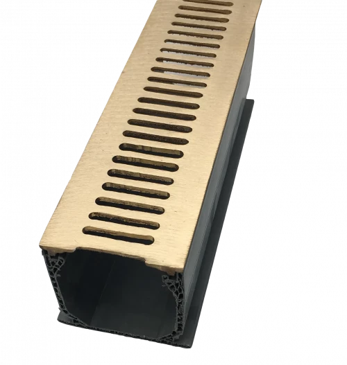 Channel Drain (Grate) - 3-¼″ x 16″ Red Brass