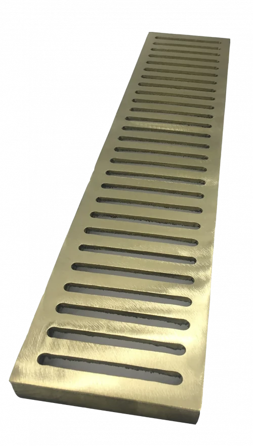 Channel Drain (Grate) - 4″ x 22” x ¾″ Red Brass