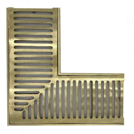 Channel Drain Set - w/frame - 90 Degree - 7-3/16″ x 16″ Aluminum