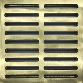 Square Drain - Heavy Load (Grate) - 10″ Yellow Brass