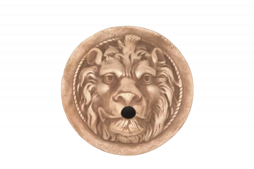 Lion Head - Round - 7″ Red Brass