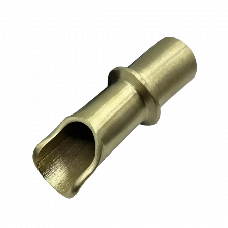 Round Water Spout - w/collar - 1-1/2″ ID, 6-1/2″ L Yellow Brass