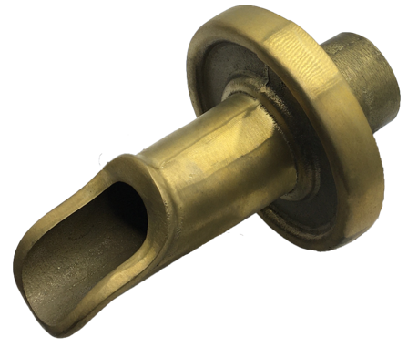 Round Water Spout - 1-1/2″ ID, 6″ L Yellow Brass