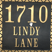 Address Plaque - 12-1/8″ x 12-1/8″ Yellow Brass