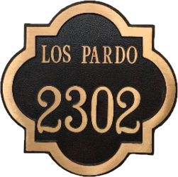 Address Plaque - 15″ Round Yellow Brass