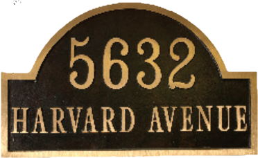 Address Plaque - 6-1/2″ x 20″ (12″ center) Yellow Brass