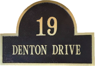 Address Plaque - 7″ x 20″ (14″ center) Yellow Brass