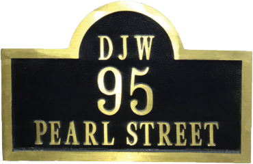 Address Plaque - 7-1/8″ x 15-1/4″ (10″ center) Yellow Brass