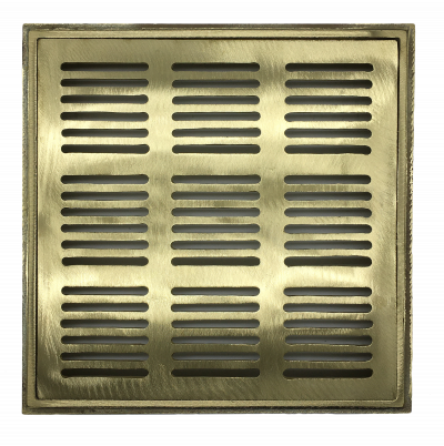Square Drain Set - 12″ Red Brass