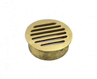 Round Drain - 4″ Yellow Brass