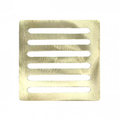 Square Drain Grate - 5″ Yellow Brass